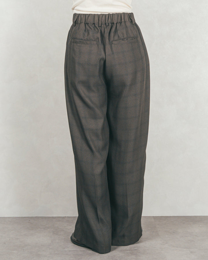 メランジチェックStraightパンツ (CHARCOAL)