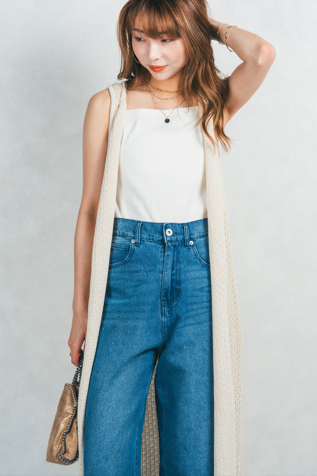 Multi-Way ロングジレ(OFF BEIGE）