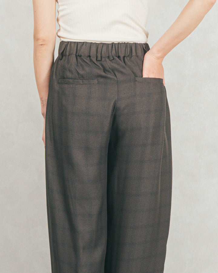 メランジチェックStraightパンツ (CHARCOAL)