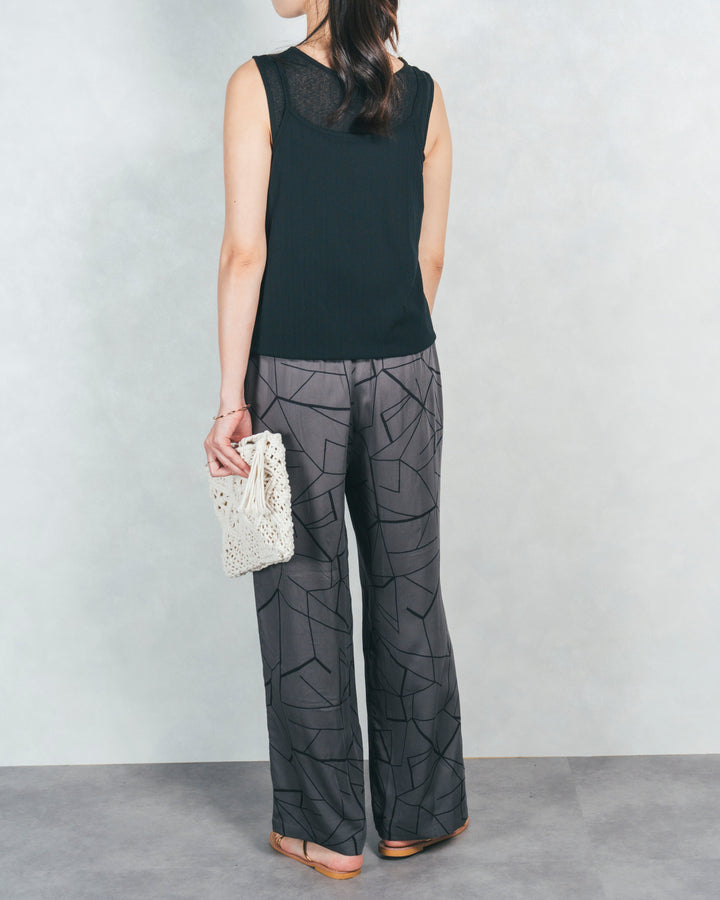 ［SET］2-Way バルーンヘムキャミタンク+シルキーリラックスプリントパンツ（2SET）