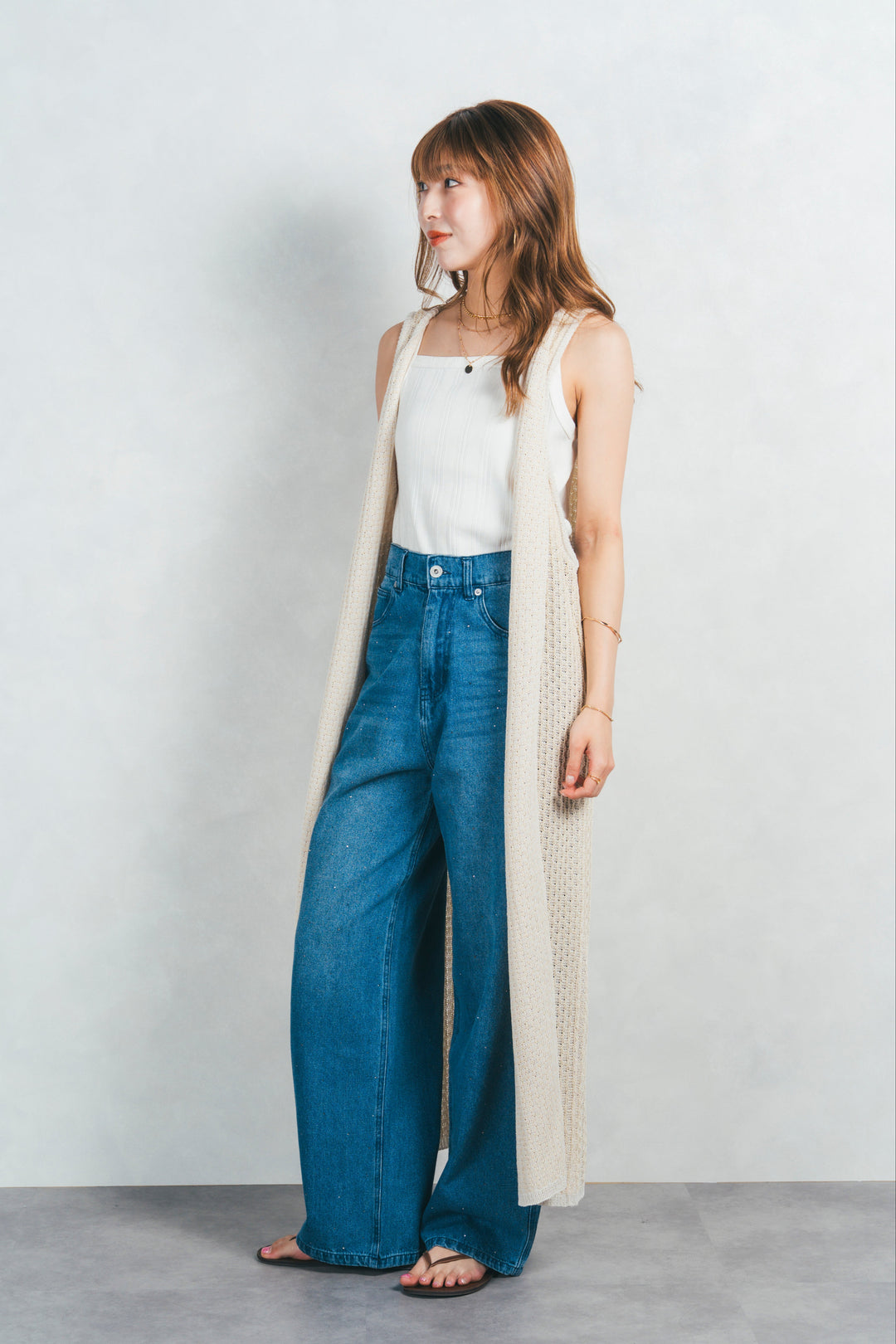Multi-Way ロングジレ(OFF BEIGE）