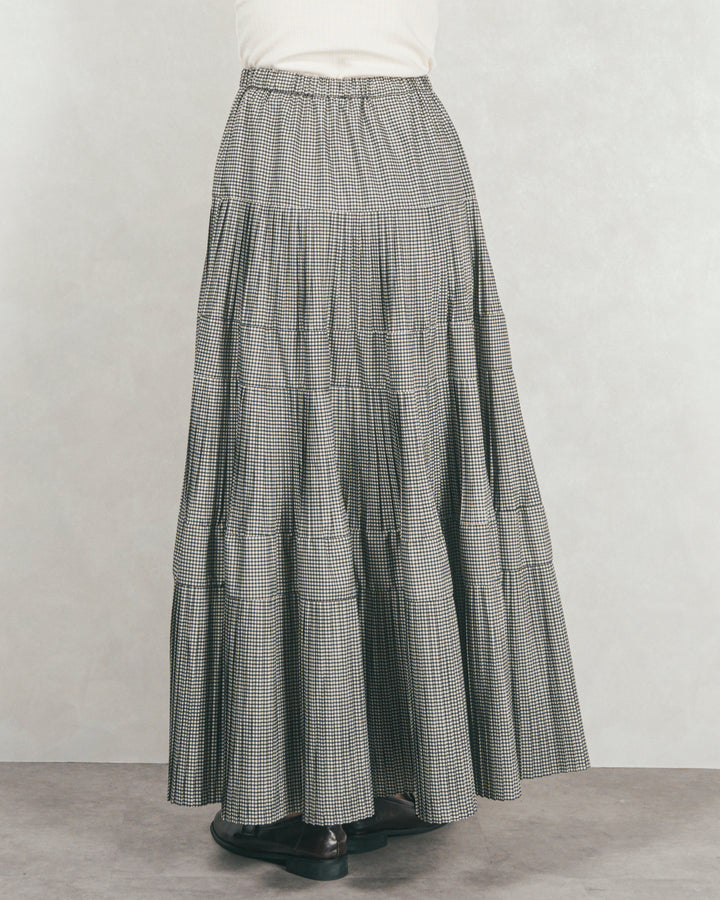 プリーツティアードLongスカート (CHECK)