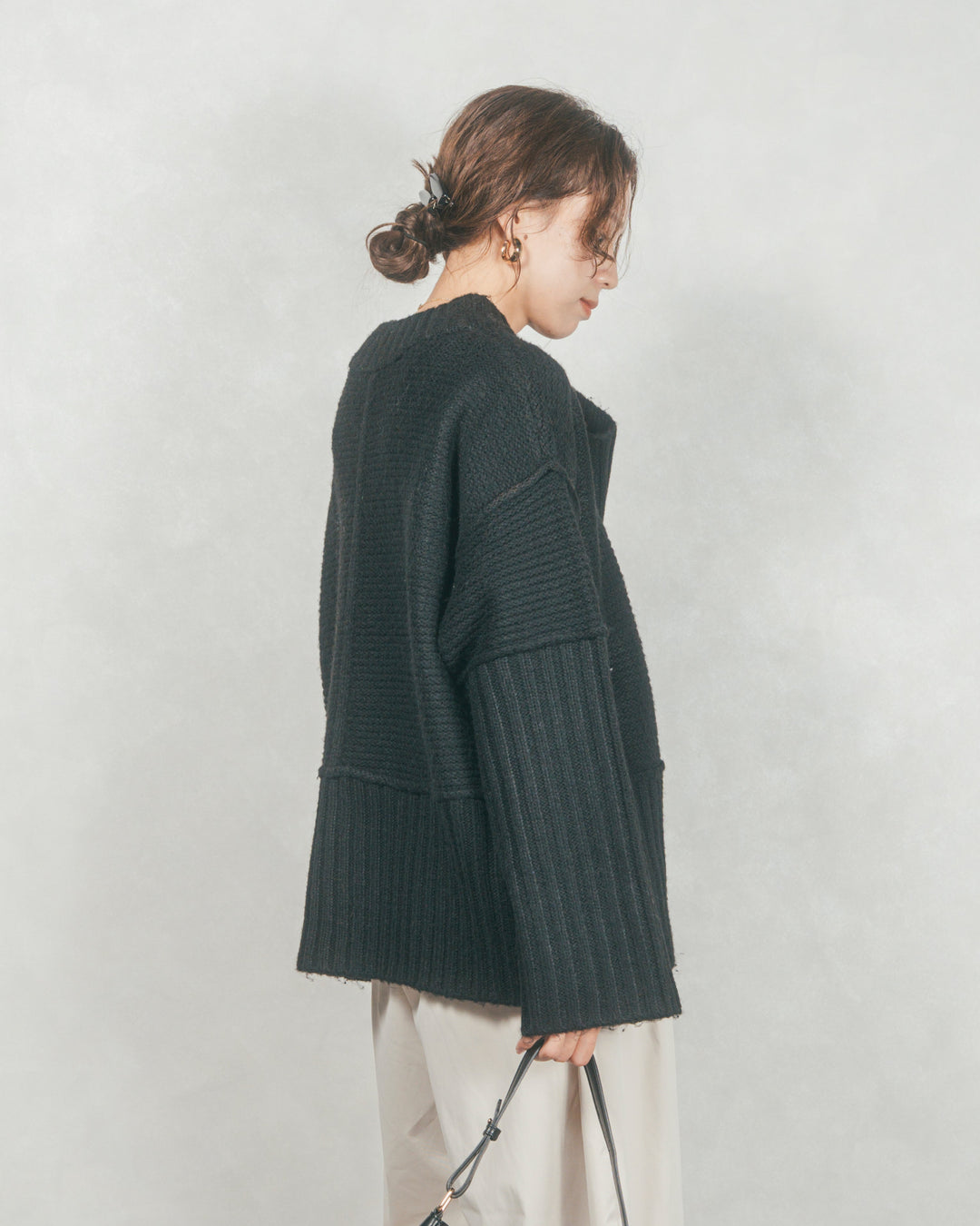 リンキングデザイン リラックスニット (BLACK)