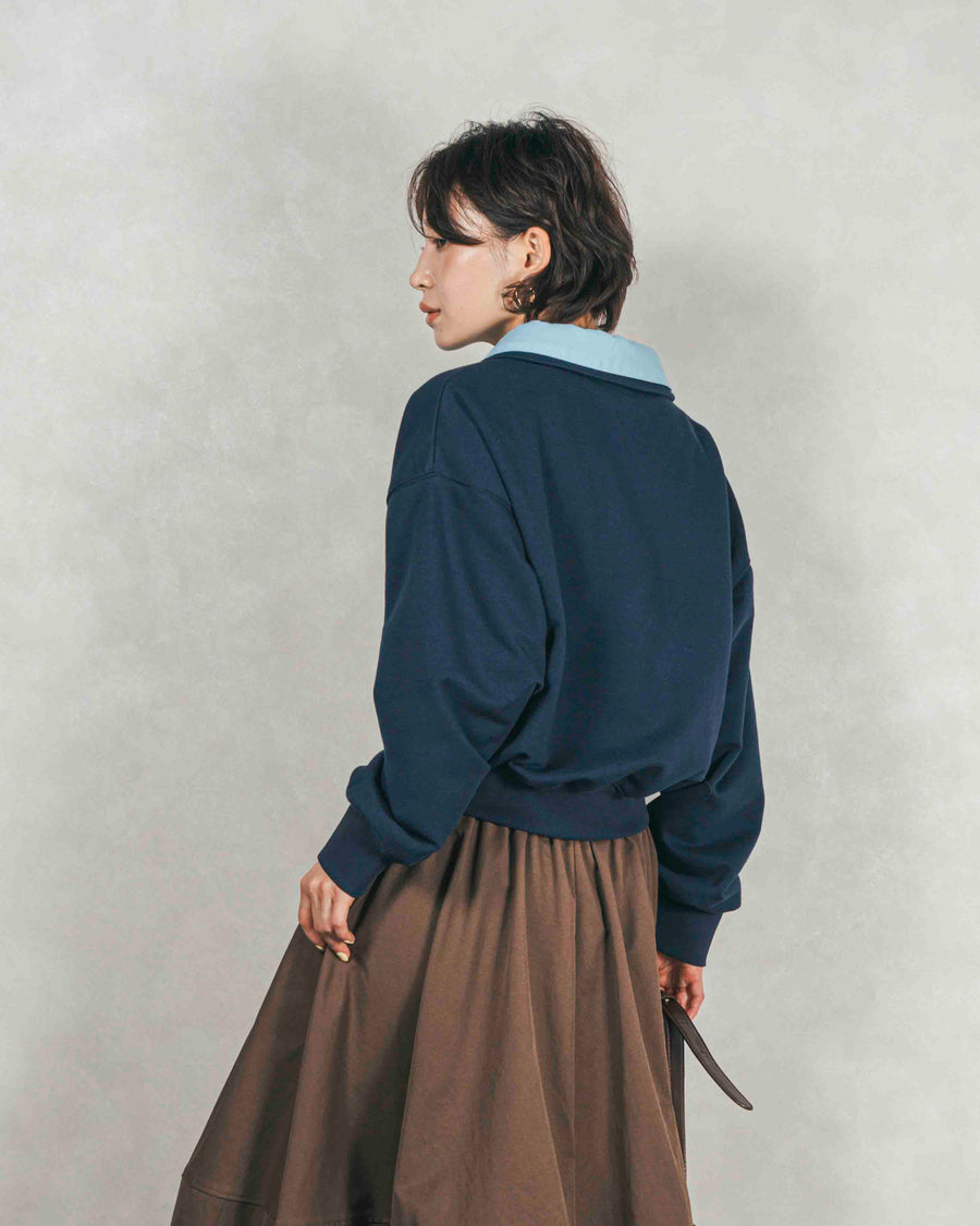 ［SET］シャツ Layered クロップドスウェット+コクーンシルエットロングスカート（2SET）