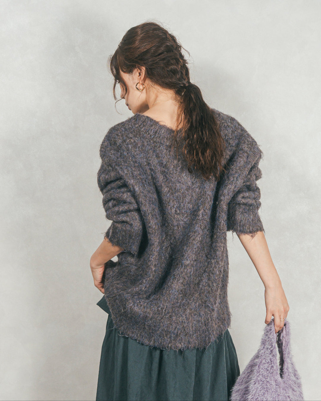 ［SET］Airyフェザー ニットカーディガン+Flareティアードロングスカート（2SET）