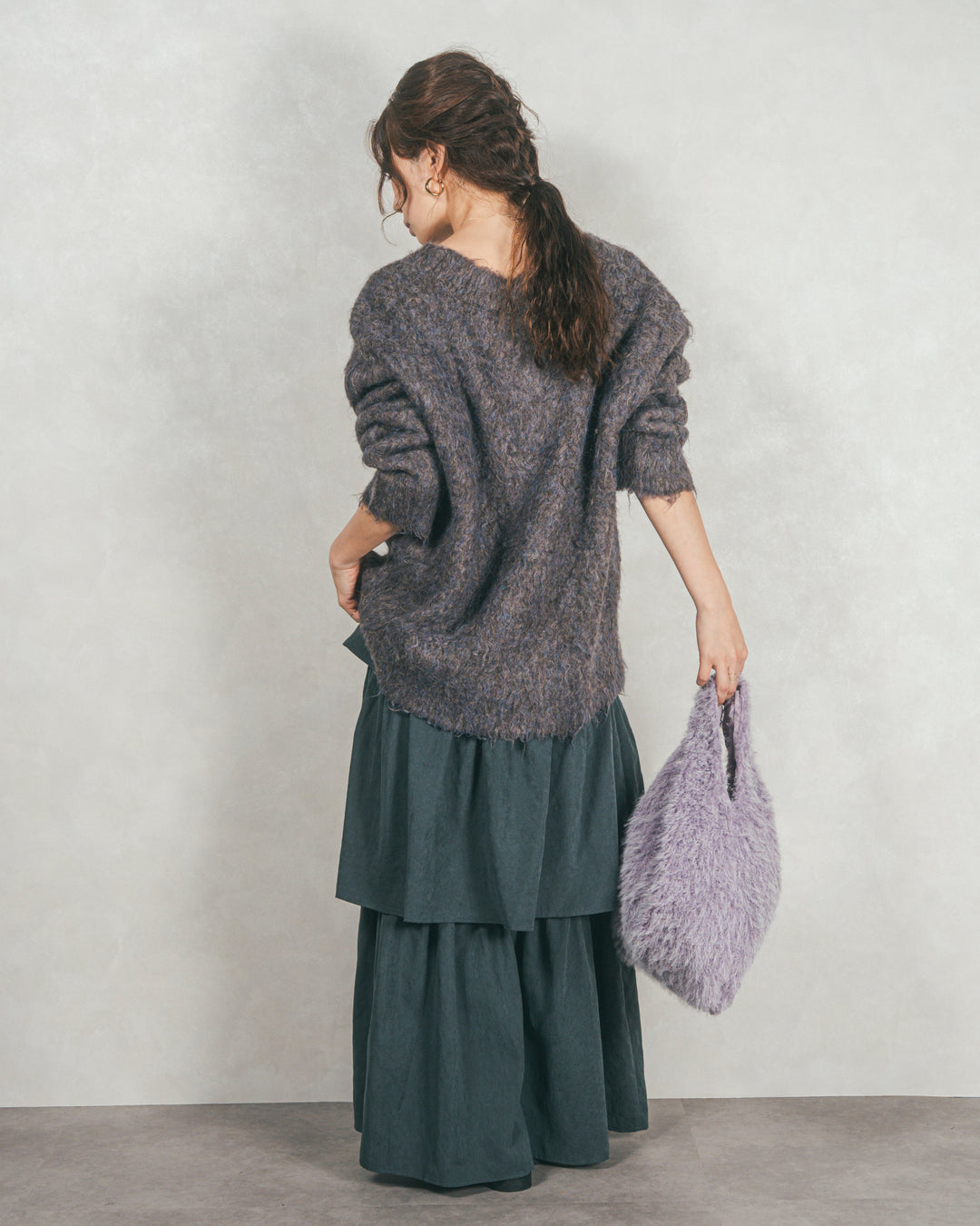 Flareティアードロングスカート (CHARCOAL GRAY)