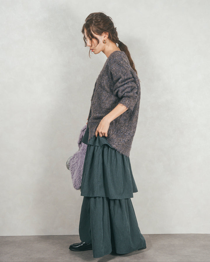 Flareティアードロングスカート (CHARCOAL GRAY)