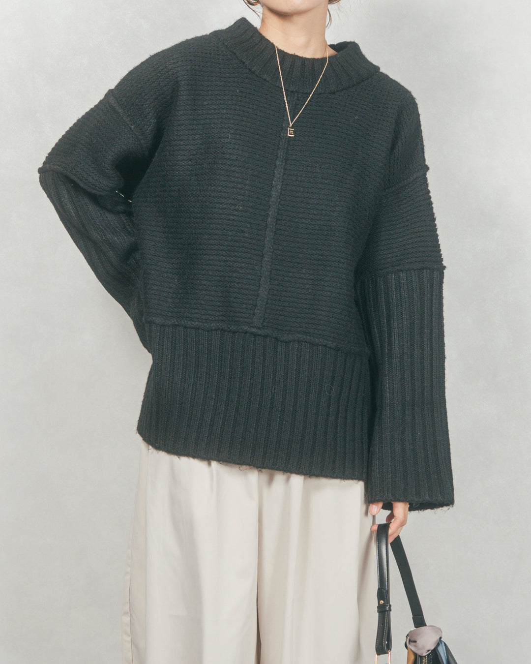 リンキングデザイン リラックスニット (BLACK)