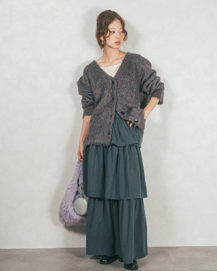 Flareティアードロングスカート (CHARCOAL GRAY)