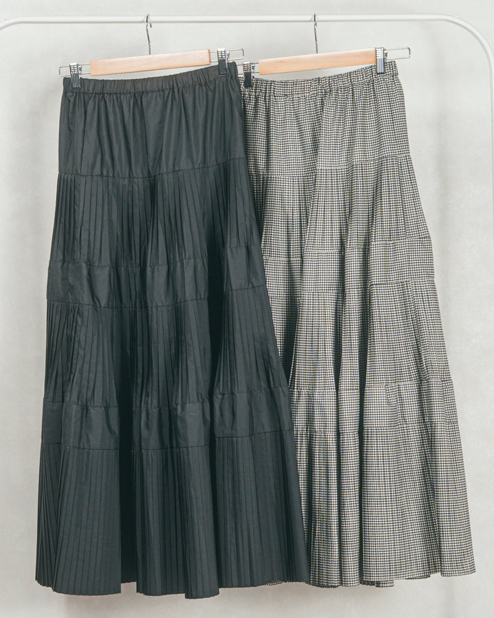 プリーツティアードLongスカート (CHECK)