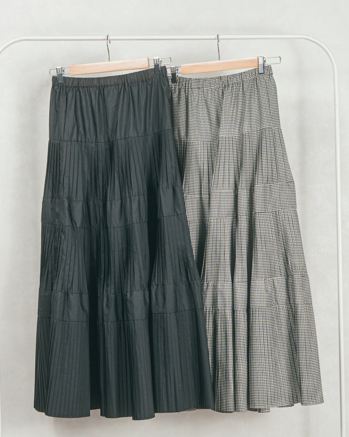 ［SET］ループ編みフリンジカーディガン+プリーツティアードLongスカート