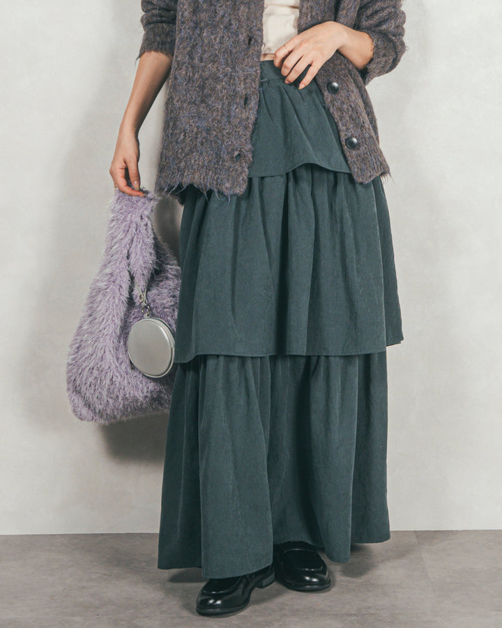 Flareティアードロングスカート (CHARCOAL GRAY)