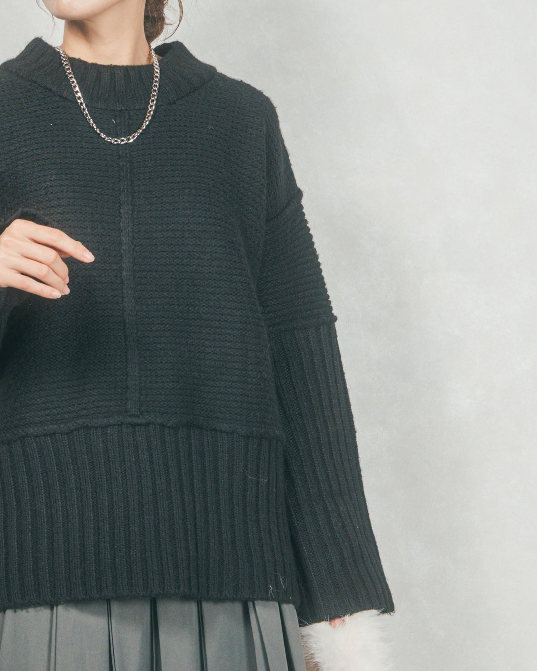 リンキングデザイン リラックスニット (BLACK)