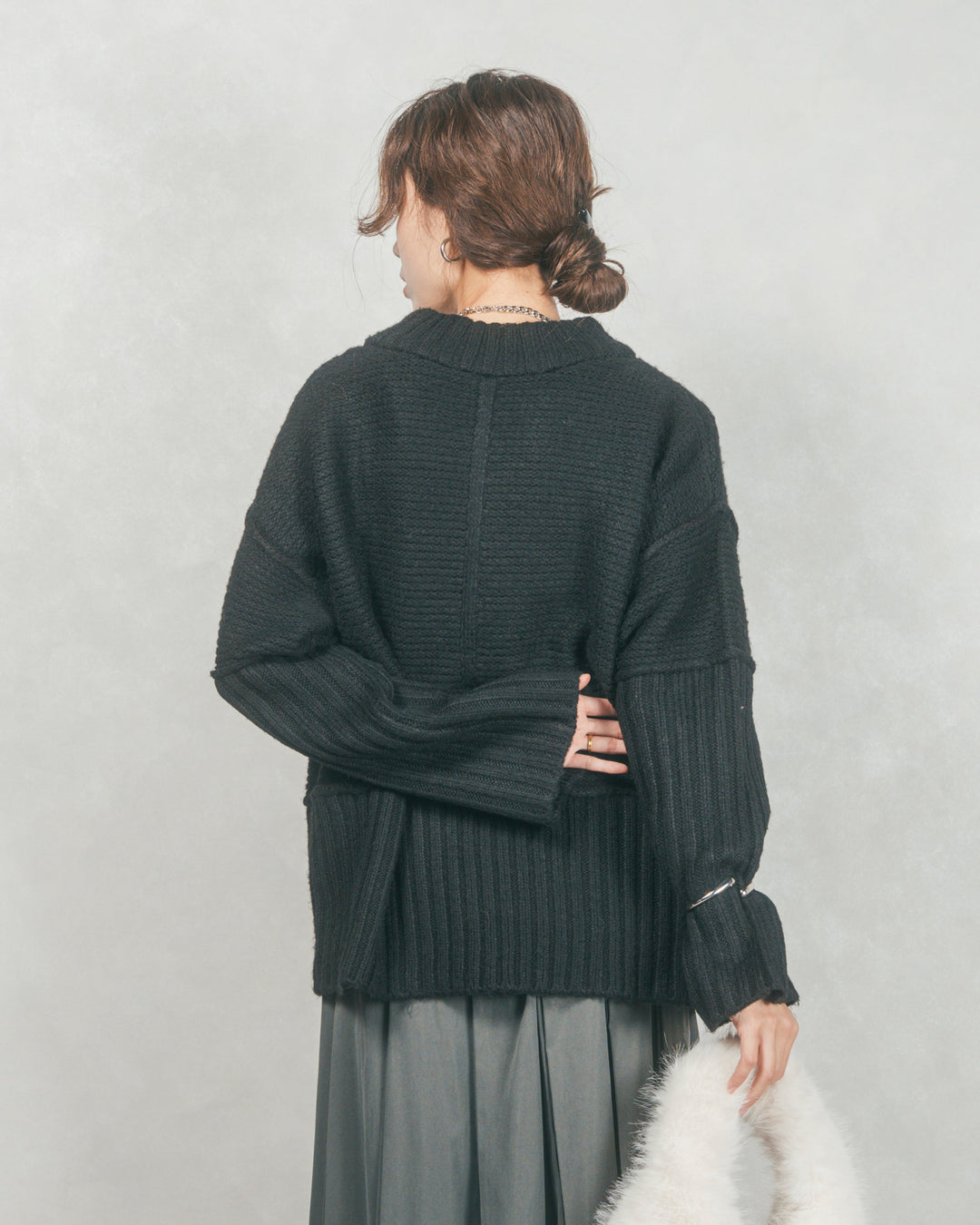 リンキングデザイン リラックスニット (BLACK)