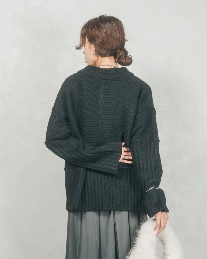 リンキングデザイン リラックスニット (BLACK)