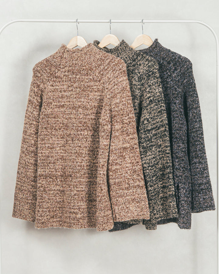 ブークレMix ハイネックニット (MOCHA)