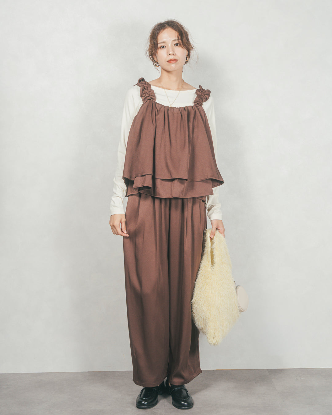 リラックスコクーンパンツ (BROWN)