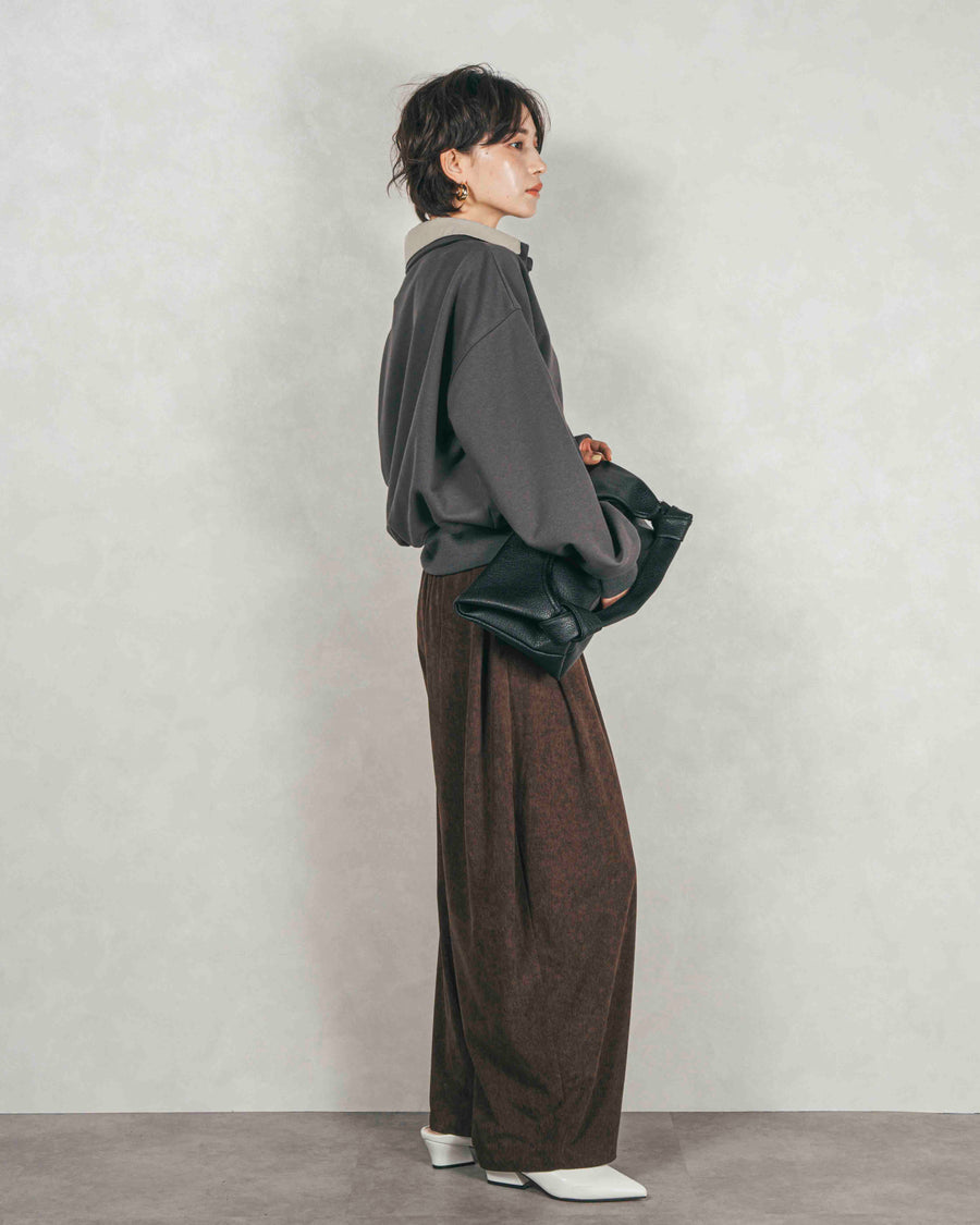 シャツ Layered クロップドスウェット