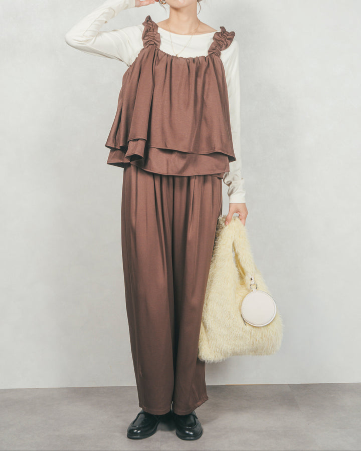 リラックスコクーンパンツ (BROWN)