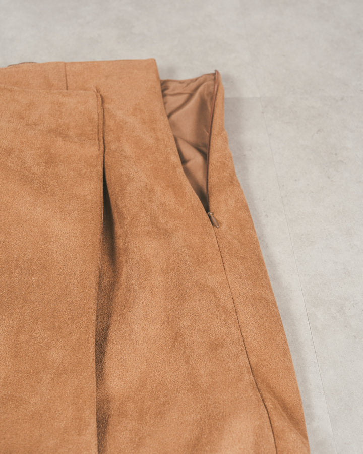 スウェードライクラップスカート (CAMEL)