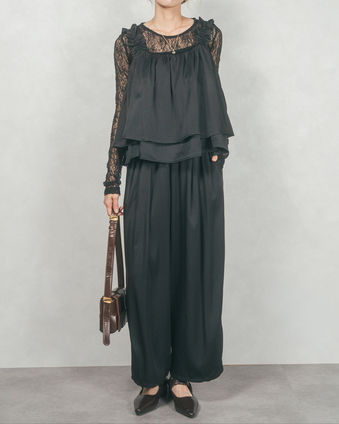 リラックスコクーンパンツ (BLACK)