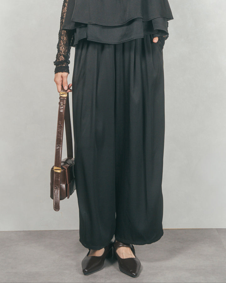 リラックスコクーンパンツ (BLACK)