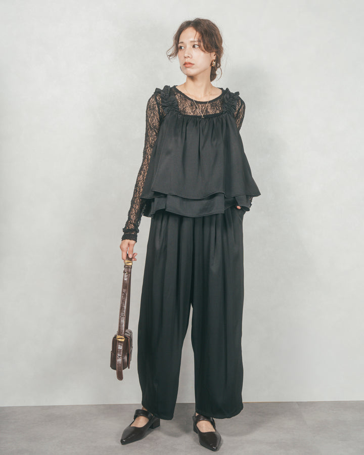 リラックスコクーンパンツ (BLACK)