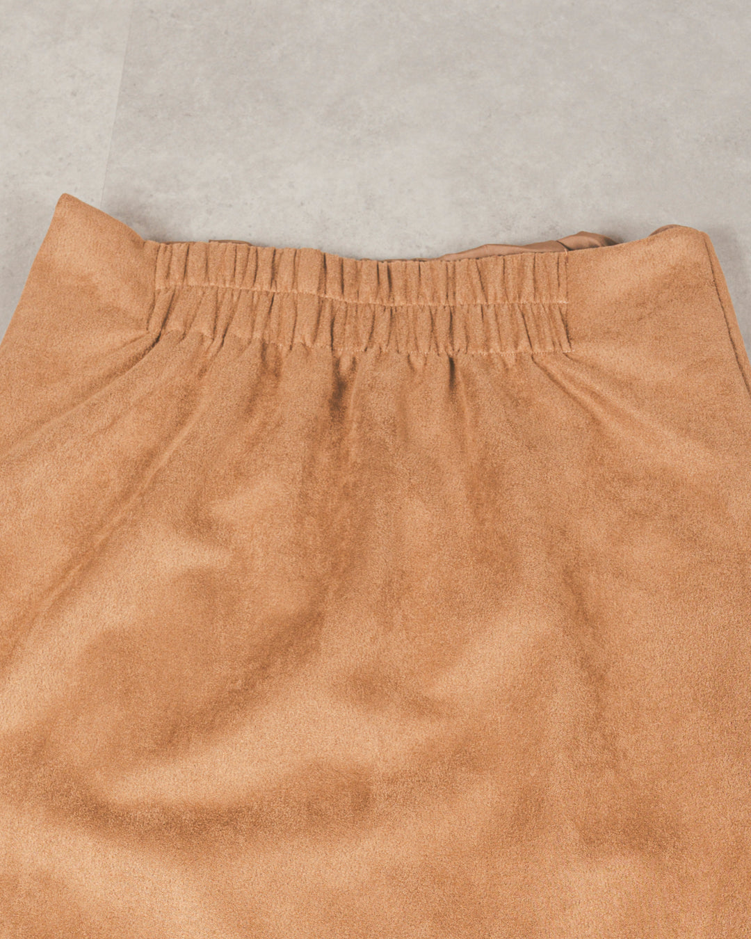 スウェードライクラップスカート (CAMEL)