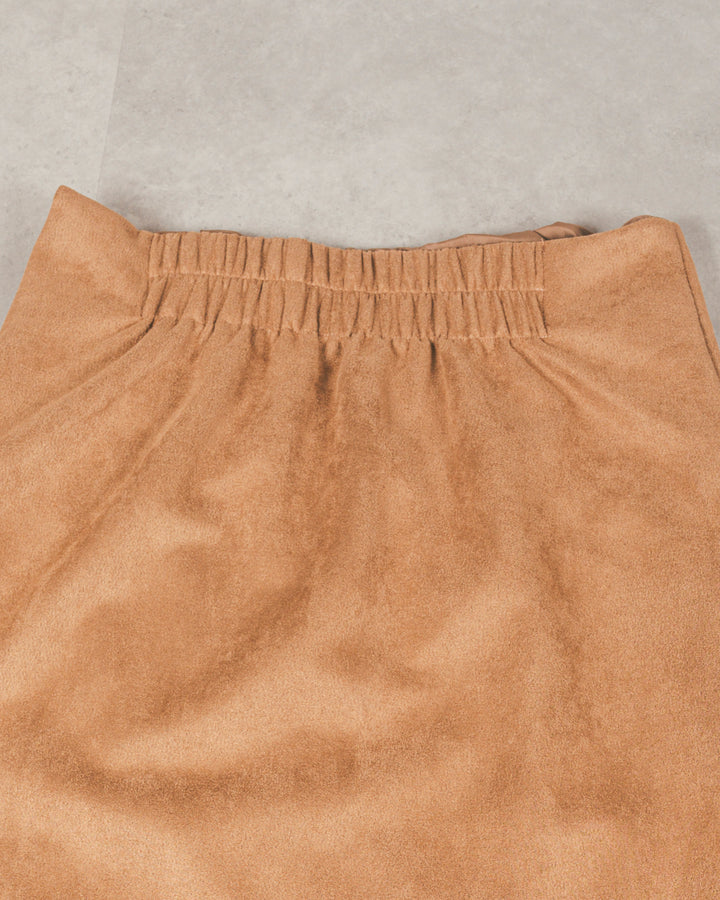 スウェードライクラップスカート (CAMEL)