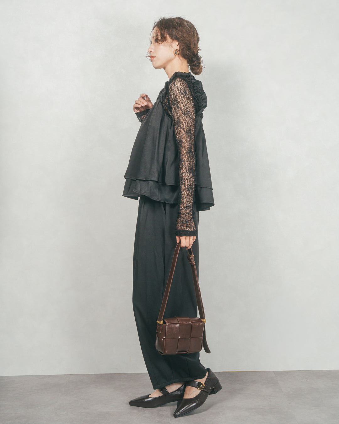 リラックスコクーンパンツ (BLACK)