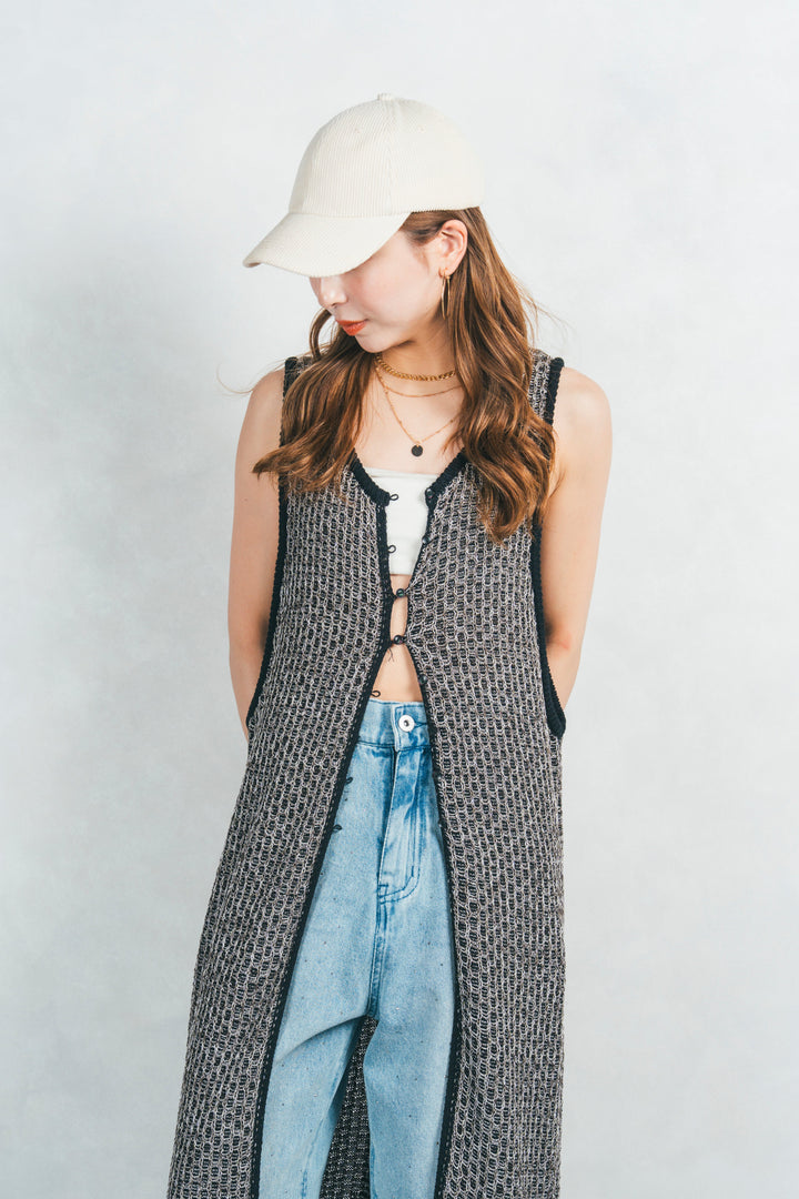 ［SET］Multi-Way ロングジレ＋ラインストーンストレートデニム（2SET）