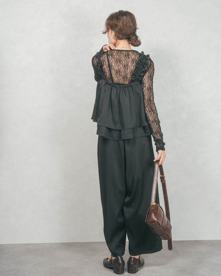 リラックスコクーンパンツ (BLACK)