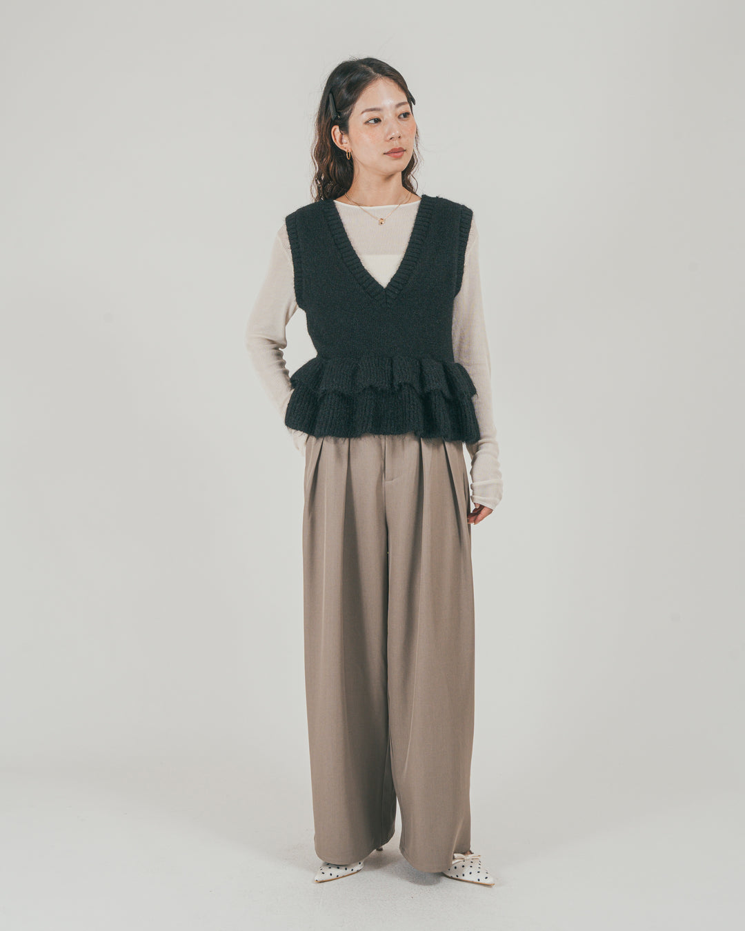 2Way モヘアダブルFrillベスト