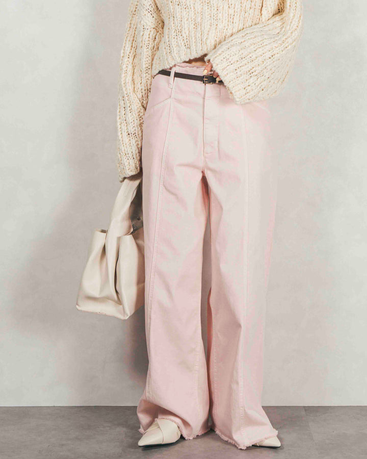 センターシーム リラックスカラーデニム (PINK)