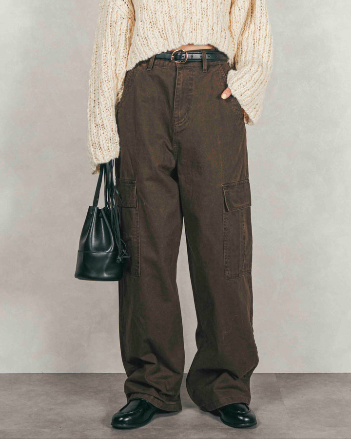 ピグメントツイルカーゴパンツ (BROWN)