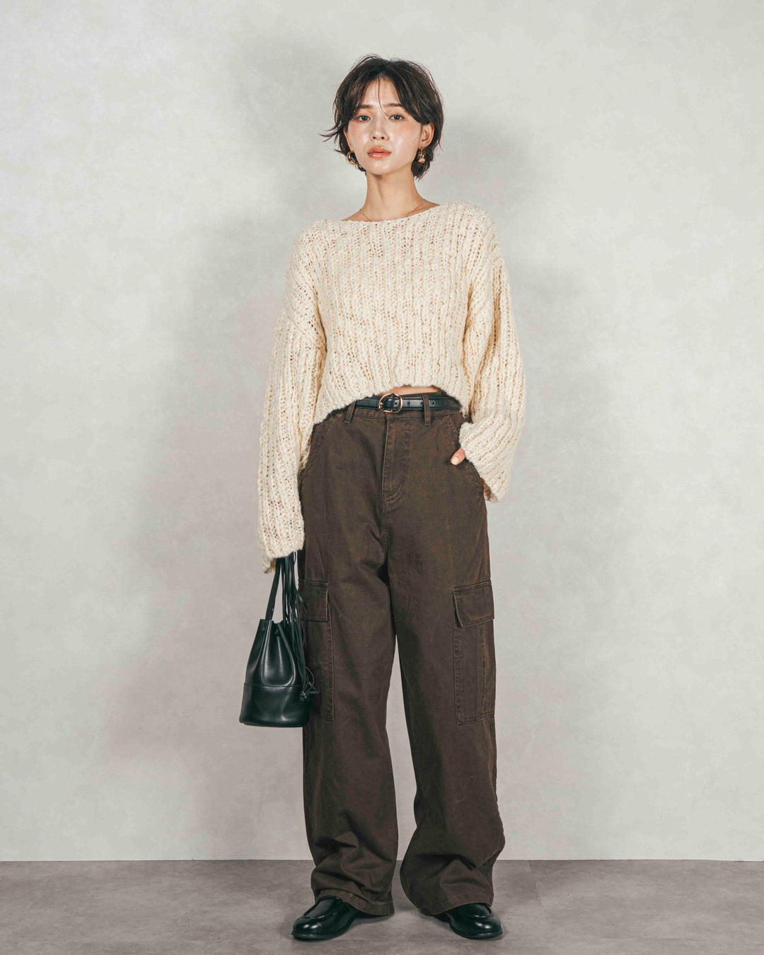 ピグメントツイルカーゴパンツ (BROWN)