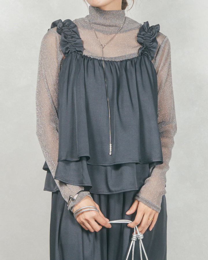 Frillギャザービスチェ (CHARCOAL)