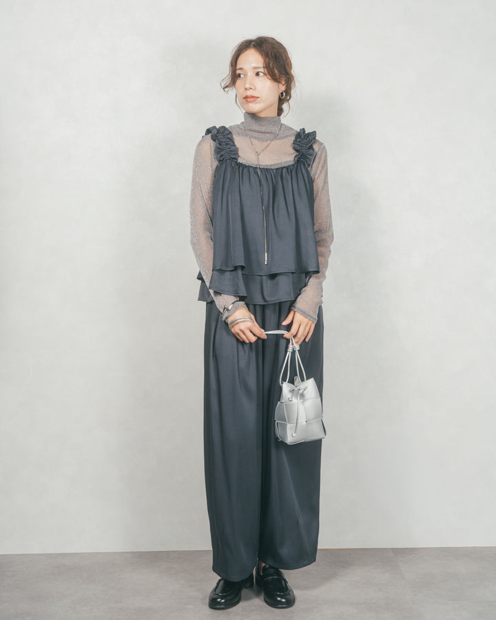 リラックスコクーンパンツ (CHARCOAL)