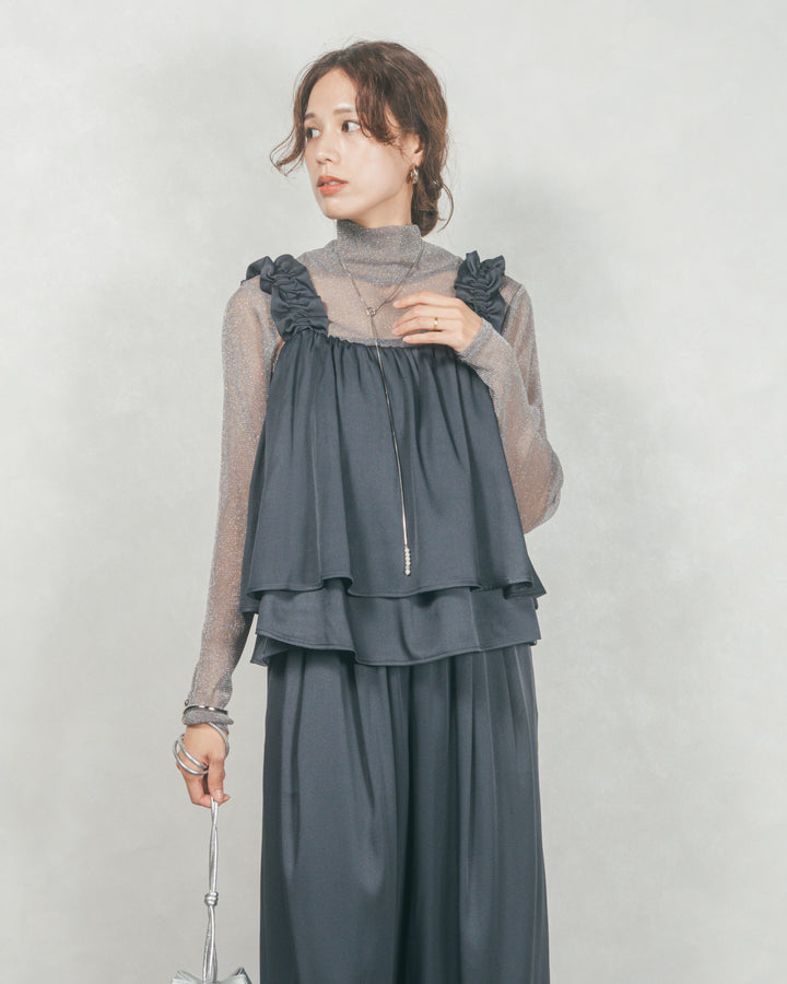 リラックスコクーンパンツ (CHARCOAL)