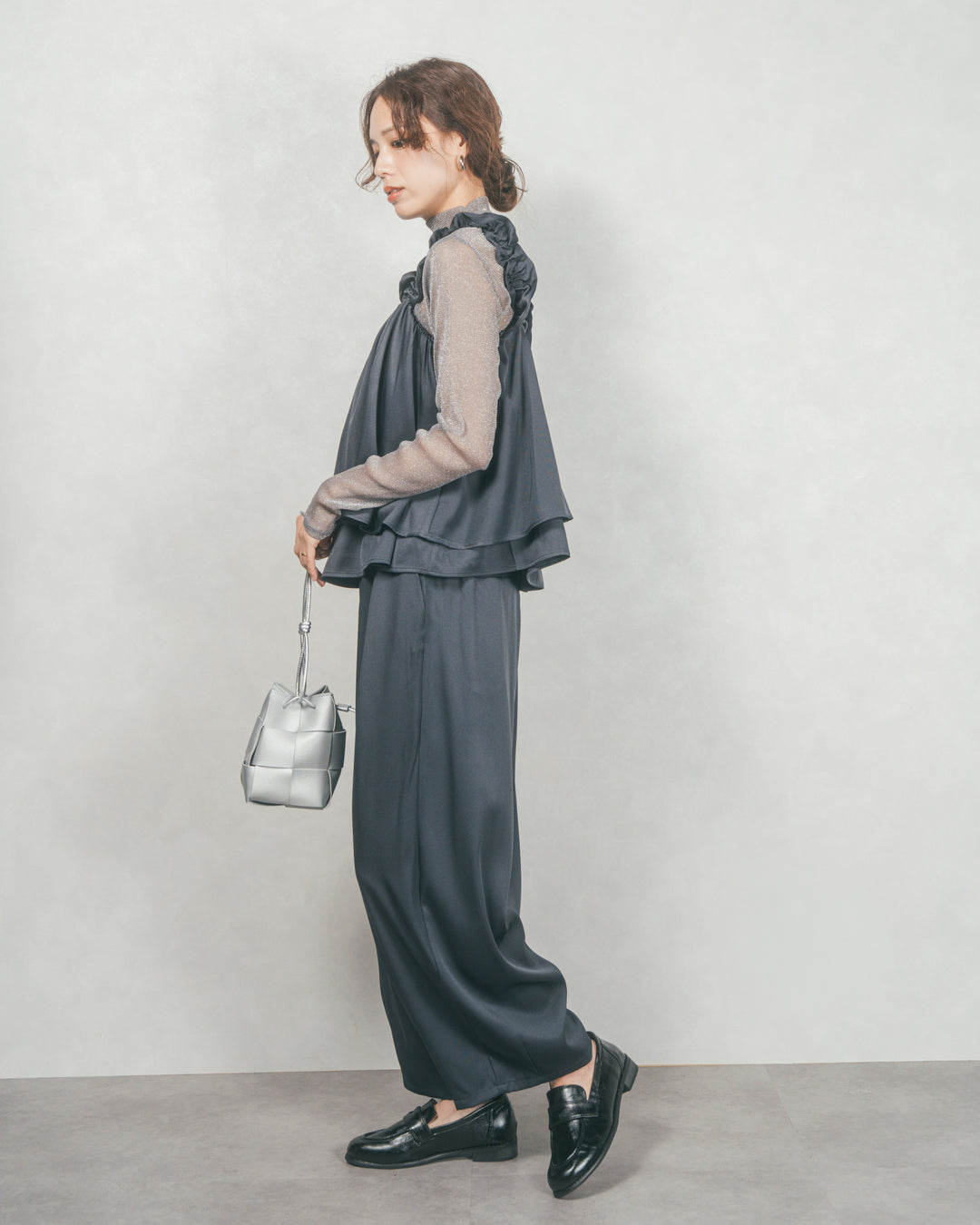 リラックスコクーンパンツ (CHARCOAL)