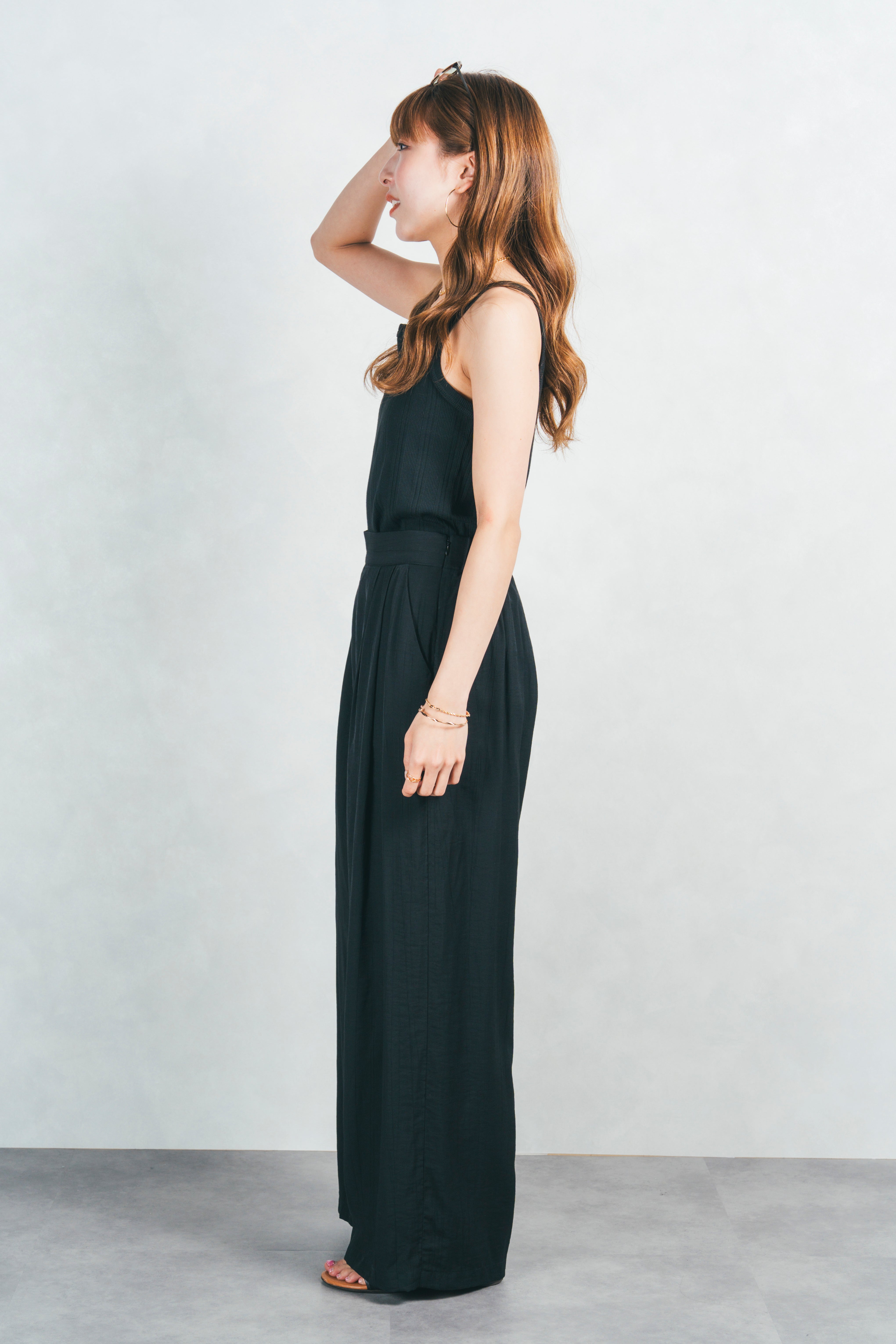 2-Way ワッシャーサテンレイヤードスカパン (BLACK) – KaLae