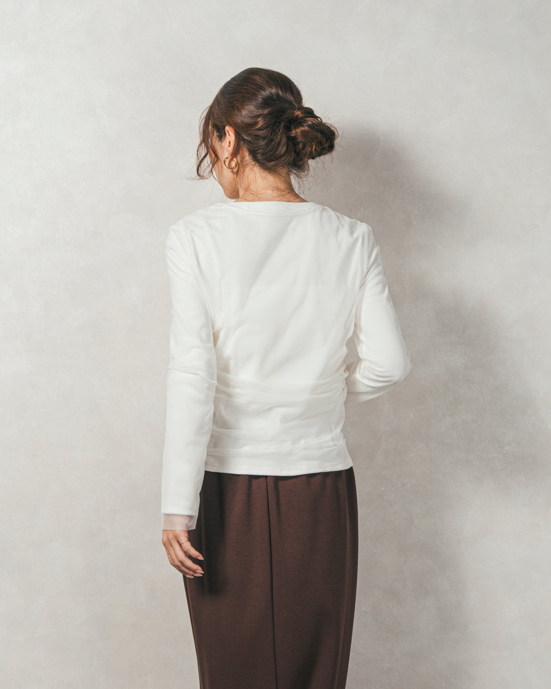 ［SET］【2枚SET】チュールshirringトップス&リブトップス+Multi-Way ライトポンチペプラムスカート（2SET）