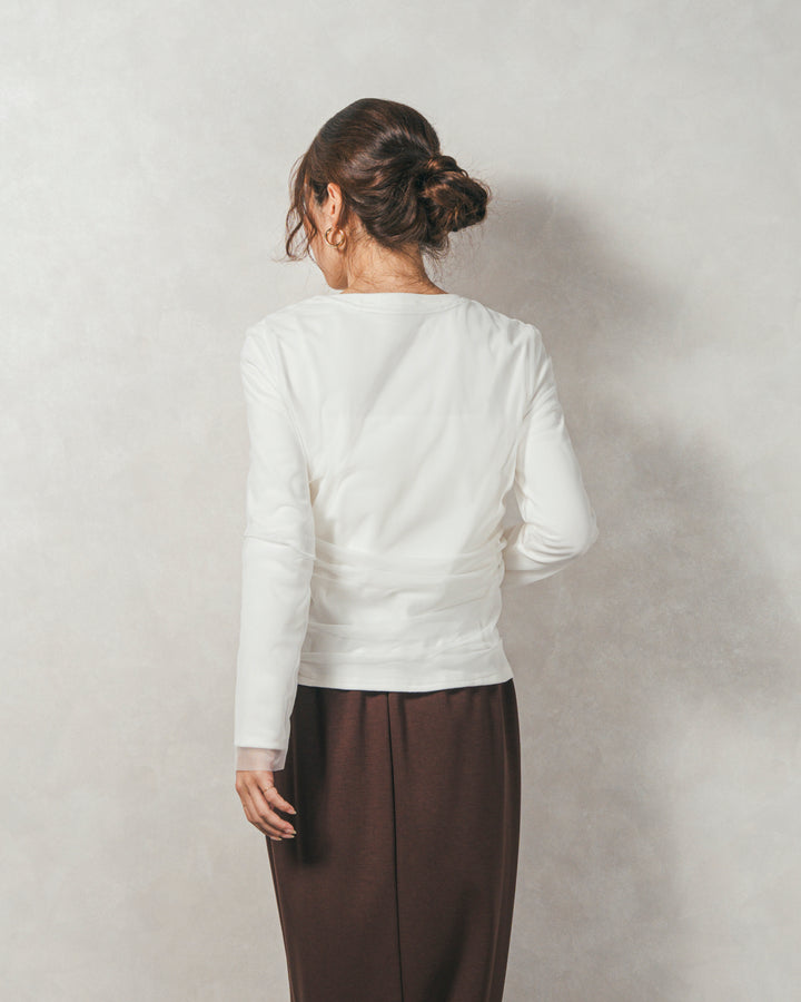 ［SET］【2枚SET】チュールshirringトップス&リブトップス+Multi-Way ライトポンチペプラムスカート（2SET）