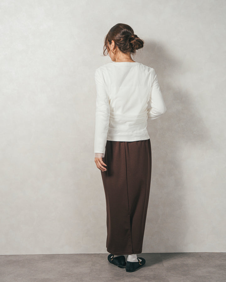 ［SET］【2枚SET】チュールshirringトップス&リブトップス+Multi-Way ライトポンチペプラムスカート（2SET）