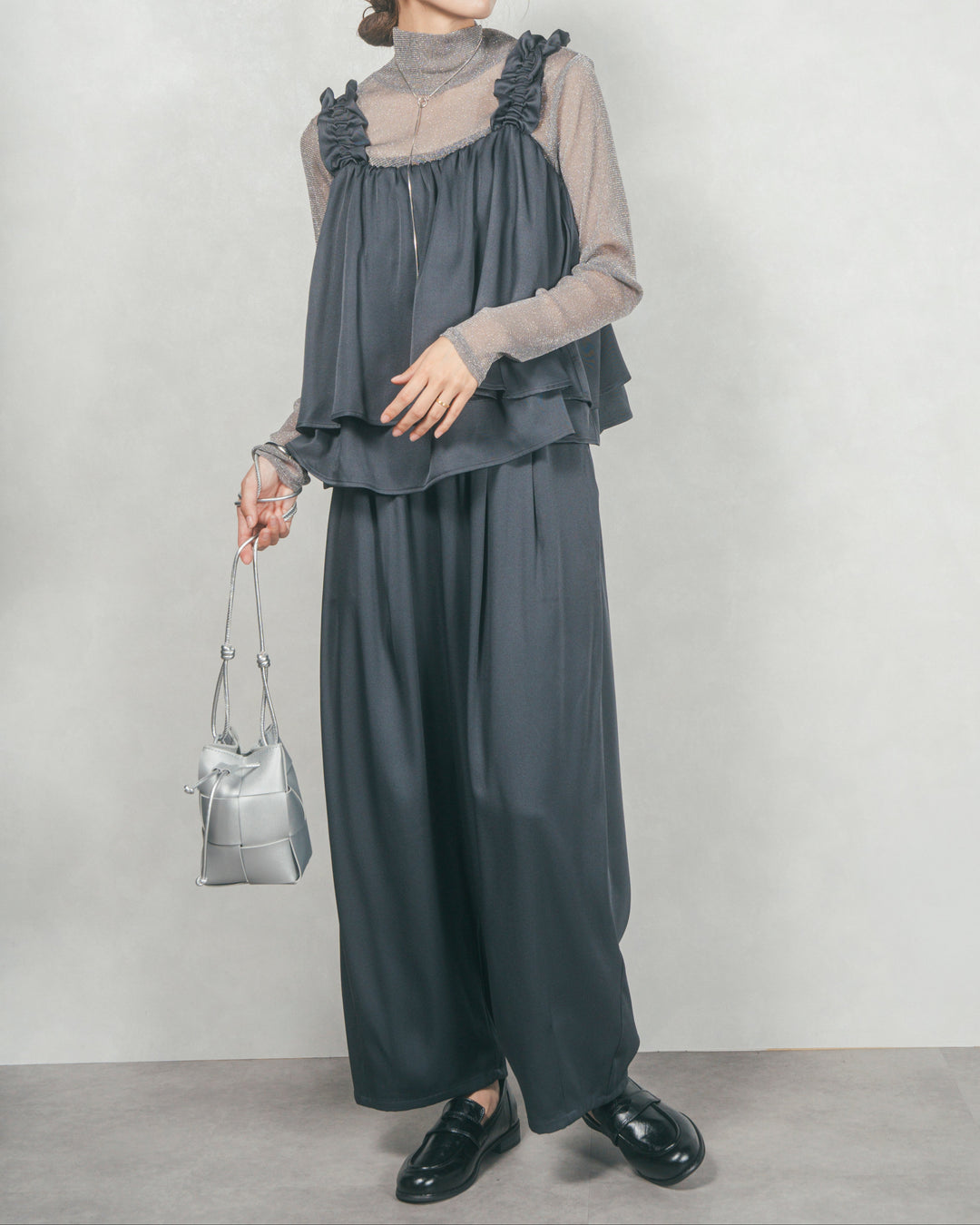 リラックスコクーンパンツ (CHARCOAL)