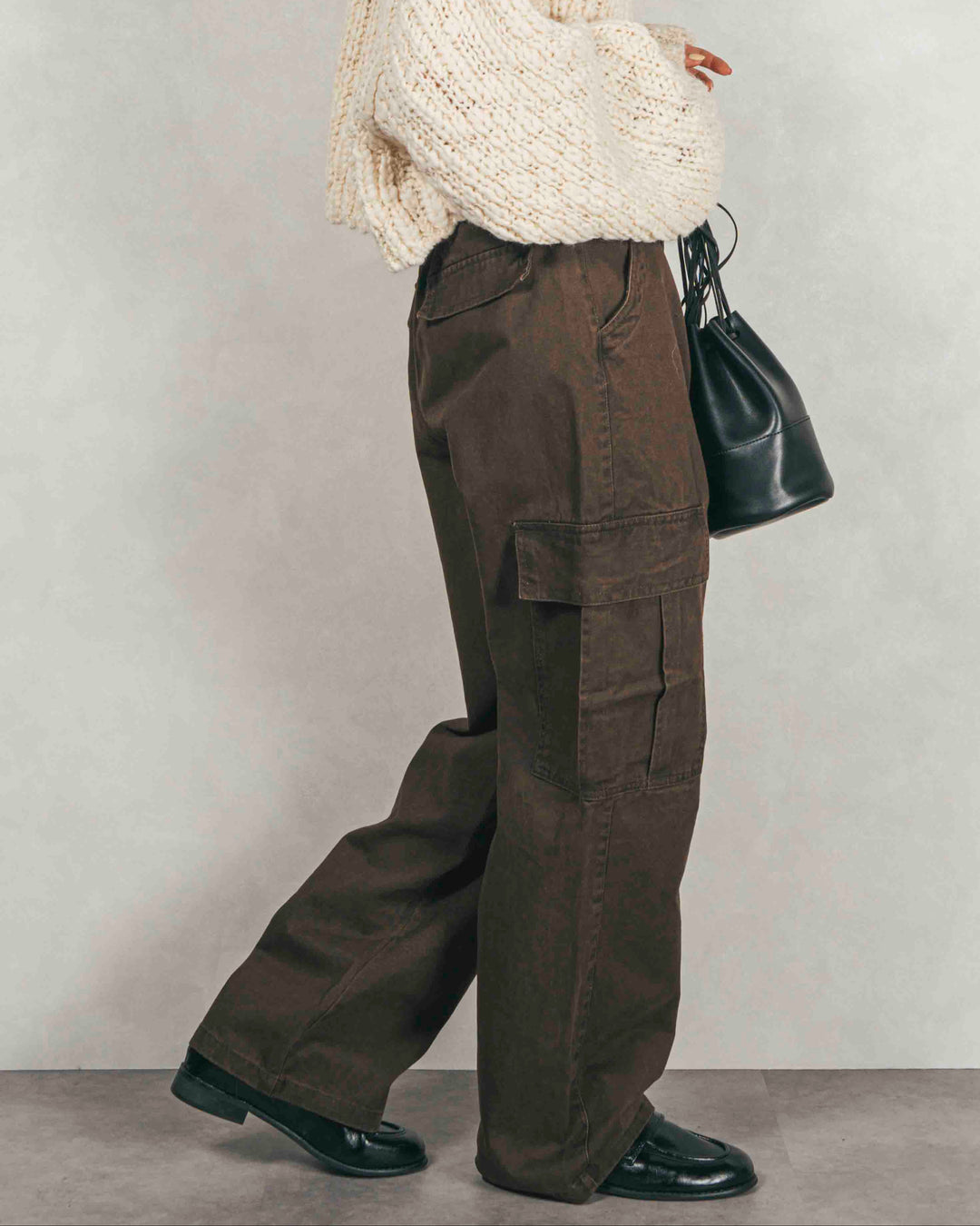 ピグメントツイルカーゴパンツ (BROWN)