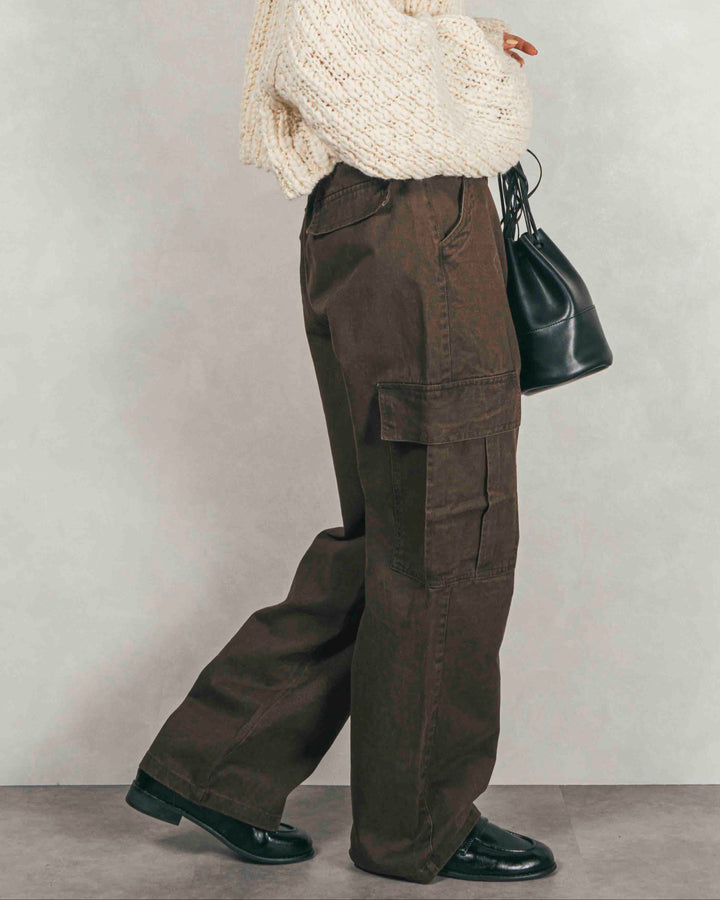 ピグメントツイルカーゴパンツ (BROWN)