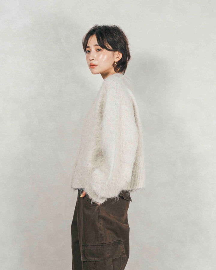 ［SET］ミックスヤーン2WAYカーディガン+ピグメントツイルカーゴパンツ（2SET）