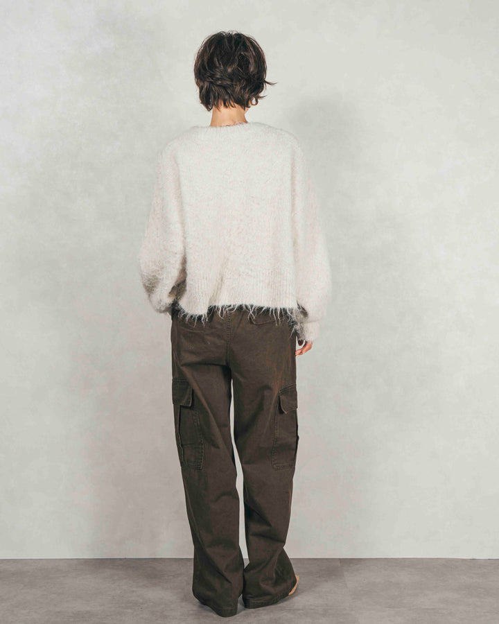 ［SET］ミックスヤーン2WAYカーディガン+ピグメントツイルカーゴパンツ（2SET）