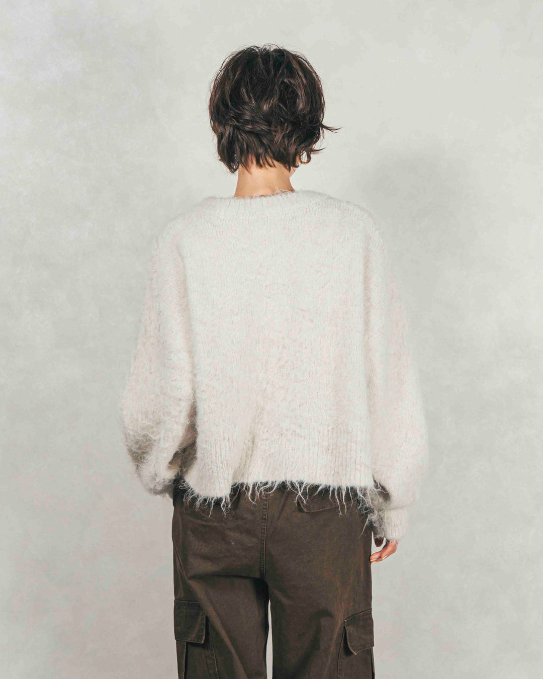 ［SET］ミックスヤーン2WAYカーディガン+ピグメントツイルカーゴパンツ（2SET）